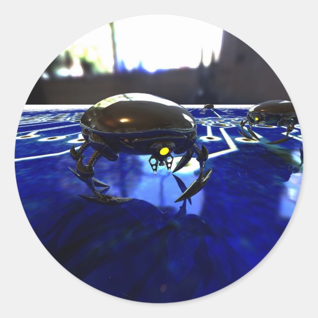 Adesivo Redondo Nano Bots Sticker (Frente)