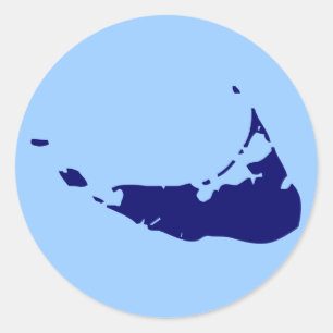 ADESIVO REDONDO NANTUCKET DE MARINHO PERSONALIZÁVEL