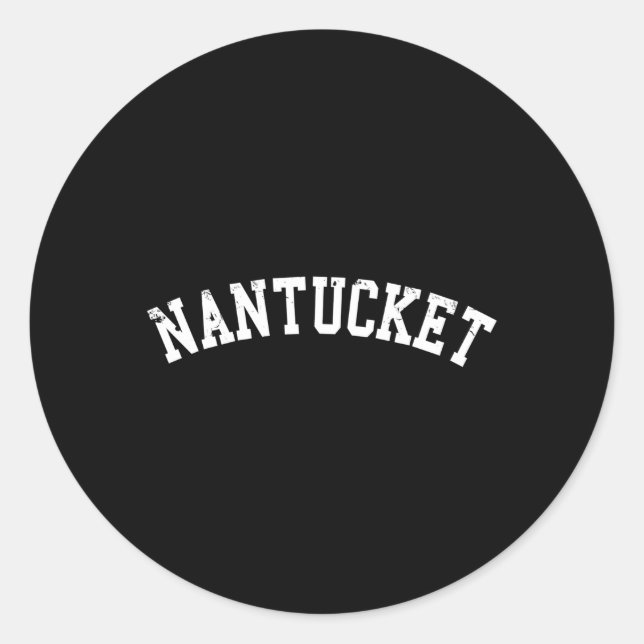 Adesivo Redondo Nantucket - Inscrição Branca Distinta (Frente)