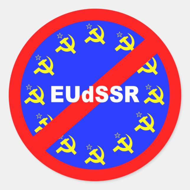 Adesivo Redondo Não à EUdSSR (Frente)