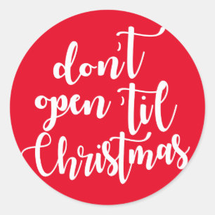 Adesivo Redondo não abra até o Natal
