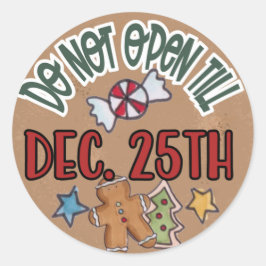 Adesivo Redondo Não Abrir Até O 25 De Dez.