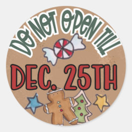 Adesivo Redondo Não Abrir Até O 25 De Dez.