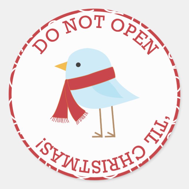 Adesivo Redondo Não Abrir Até O Natal (Frente)