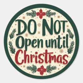Adesivo Redondo Não Abrir Até O Natal