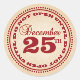 Adesivo Redondo Não Abrir Até Os Vinhetas De Natal