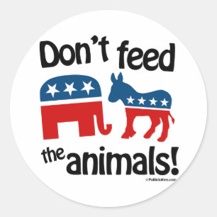 Adesivo Redondo Não alimente os animais -