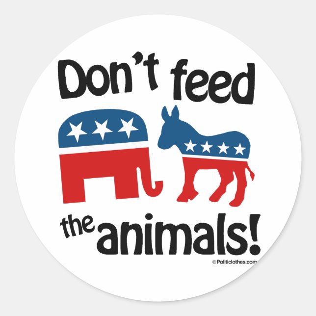 Adesivo Redondo Não Alimente os Animais - (Frente)
