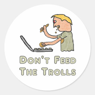 Adesivo Redondo Não alimente os Troll