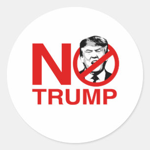 Adesivo Redondo Não ao Trump - Anti-Trump -