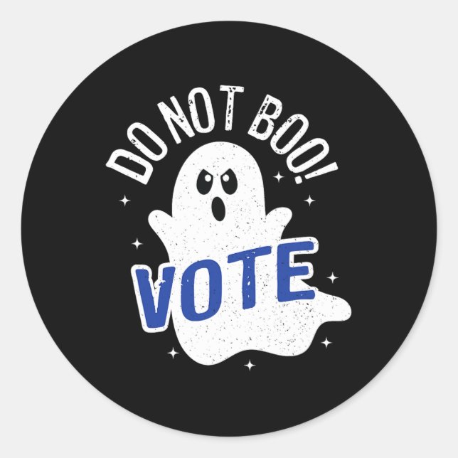 Adesivo Redondo Não Boo! Votar Eleições Fantasmas Democracia Améri (Frente)
