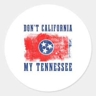 Adesivo Redondo Não Californiu Meu Tennessee Roupa Divertida Vinta