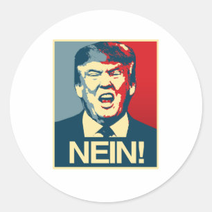 Adesivo Redondo NÃO - Cartaz Anti-Trump - Anti-Trump -