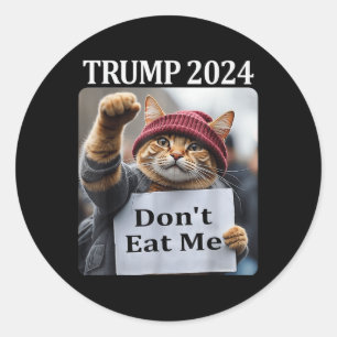 Adesivo Redondo Não Coma Gatos Para Trump 2024