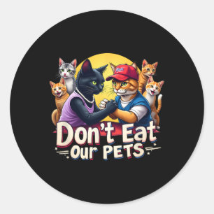 Adesivo Redondo Não coma o nosso Pets Trump 2024 Debate Comendo o