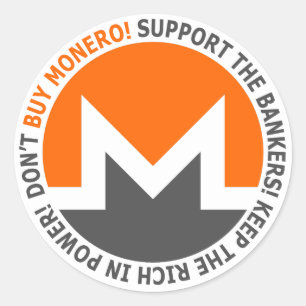 Adesivo Redondo Não compre Monero