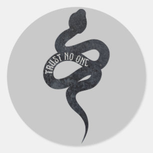 Adesivo Redondo Não Confie em Ninguém Serpente Cobra