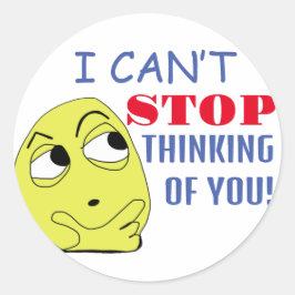 Adesivo Redondo não consigo parar de pensar em você