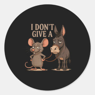 Adesivo Redondo Não dou um sarcasmo de rato, meme engraçado de rat
