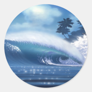 Adesivo Redondo NÃO É a arte do surf de TELLIN pelo poder de