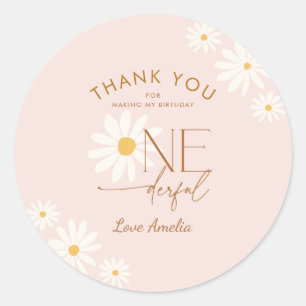 Adesivo Redondo Não é Maravilhosa a Daisy no 1º Aniversário