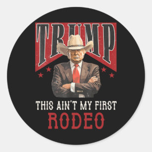 Adesivo Redondo Não é minha primeira camisa de rodeio ocidental do