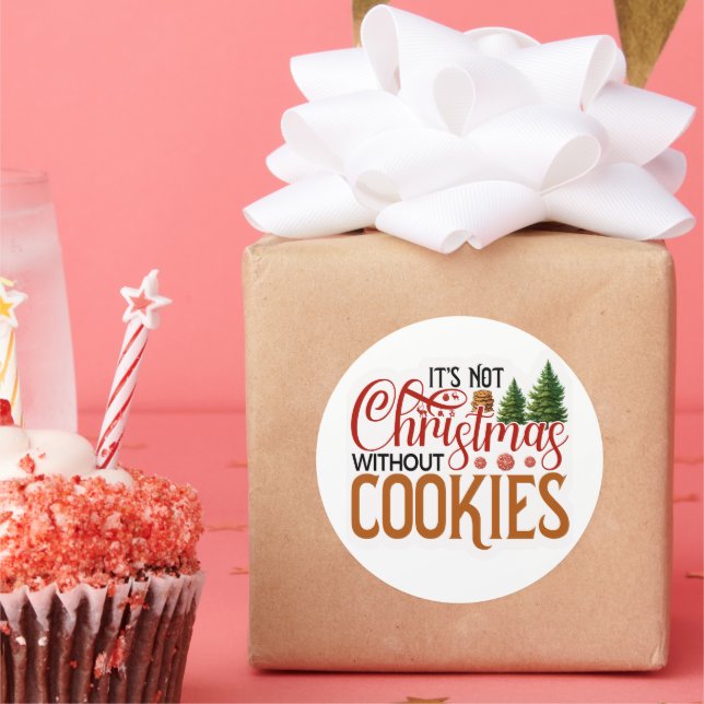 Adesivo Redondo Não é Natal sem biscoitos (Festa)