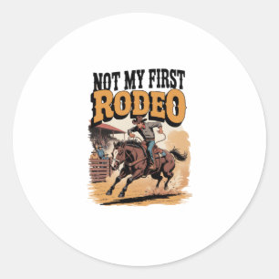 Adesivo Redondo Não é o meu primeiro cavalo de rodeio ocidental
