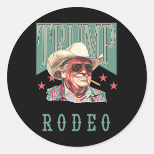 Adesivo Redondo Não é o meu primeiro Rodeio Oeste, o Cowboy Engraç