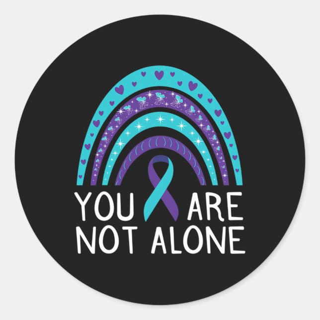 Adesivo Redondo Não é o único suicídio Sensibilização para a saúde (Frente)