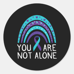 Adesivo Redondo Não é o único suicídio Sensibilização para a saúde