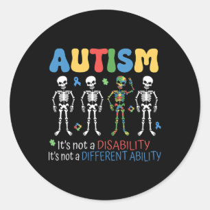 Adesivo Redondo Não É Um Autismo De Capacidade Diferente Da Defici