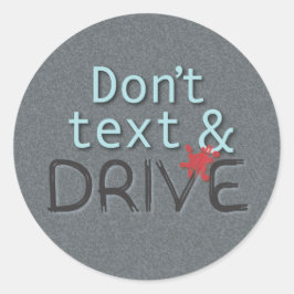 Adesivo Redondo Não enviar mensagens de texto & Dígitos