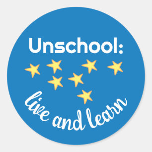 Adesivo Redondo Não Escolher Viver e Aprender com Stars Stickers