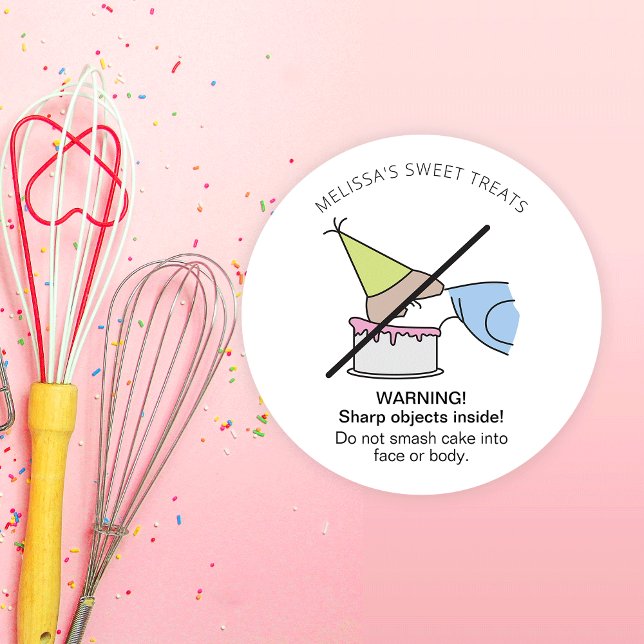 Adesivo Redondo Não Esmague na face ou no corpo Advertência sobre  (Criador carregado)