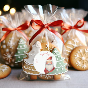 Adesivo Redondo Não Espiar Férias de Natal do Papai Noel