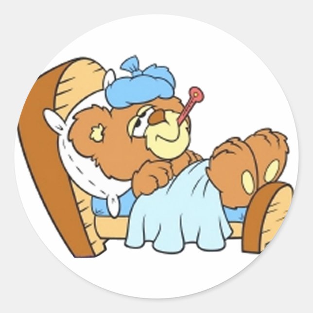 Adesivo Redondo Não está se sentindo bem (Frente)