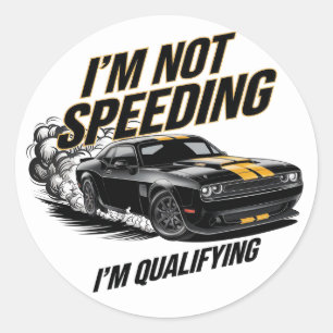 Adesivo Redondo Não estou acelerando, estou qualificando Design de