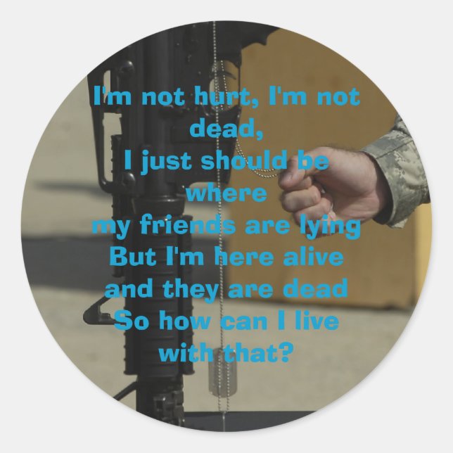 Adesivo Redondo Não estou ferido, não estou morto, só... (Frente)