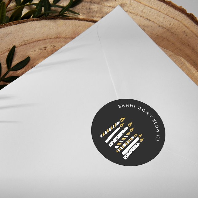 Adesivo Redondo Não estrague a Festa de aniversário Dourada da Sur (Criador carregado)