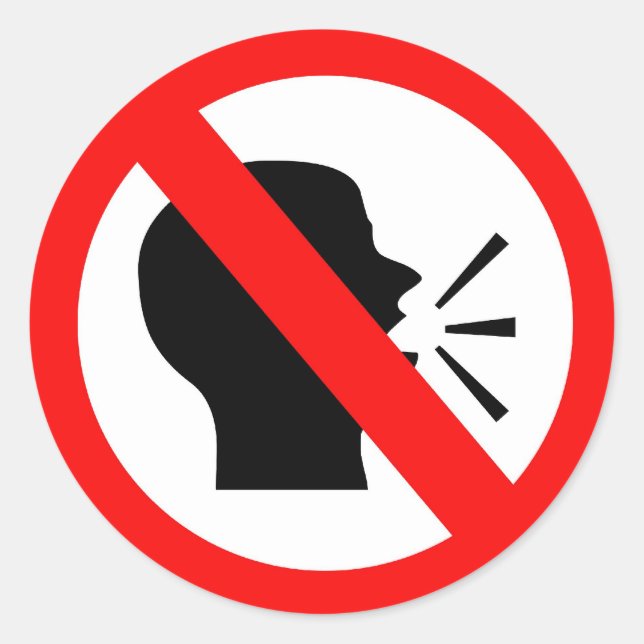 Adesivo Redondo Não fale (Frente)