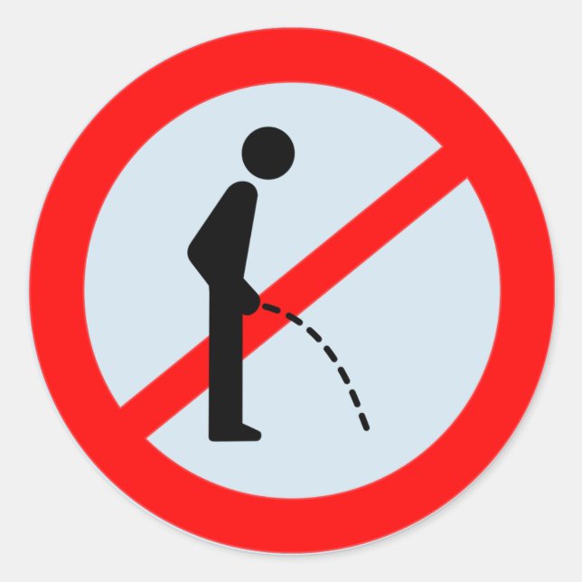 Adesivo Redondo Não fazer Expulsão em Público (Frente)