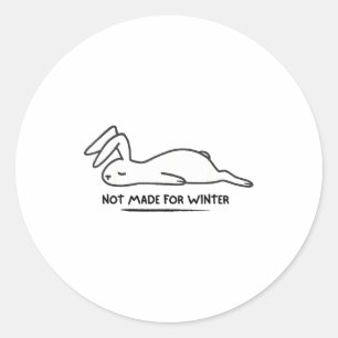 Adesivo Redondo Não Feito Para o Coelho de Inverno Amante de Anima