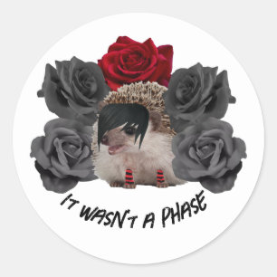 Adesivo Redondo Não foi uma fase de Emo Hedgehog