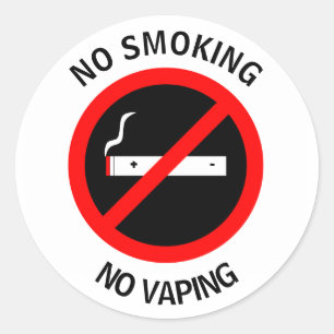 ADESIVO REDONDO NÃO FUMADORES NENHUM SINAL DE VAPING