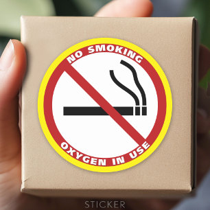 Adesivo Redondo Não fumadores - oxigênio no uso - nenhum Fumar