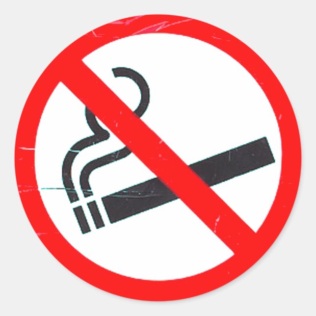 Adesivo Redondo Não fumar (Frente)