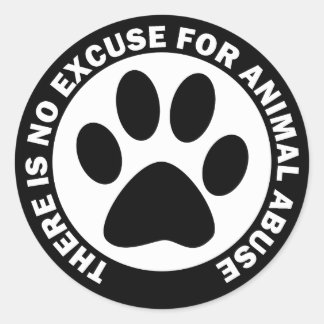 Adesivo Redondo Não Há Desculpa Para Abuso De Animais