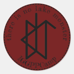Adesivo Redondo Não há nenhum monstro do lago IGGPPCamp