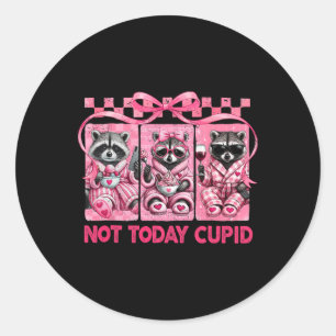 Adesivo Redondo Não Hoje Cupido Dia dos Namorados Guaxinins Coquet